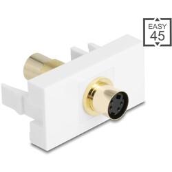Moduł Easy45 Mini-DIN 4 Pin gniazdo do gniazdo pozłacane białe Delock 90872