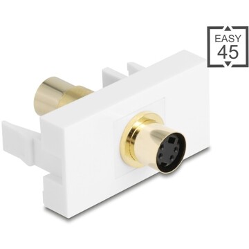 Moduł Easy45 Mini-DIN 4 Pin gniazdo do gniazdo pozłacane białe Delock 90872