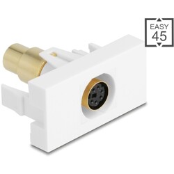 Moduł Easy45 Mini-DIN 6 Pin gniazdo do gniazdo pozłacane białe Delock 90873