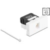 Moduł Easy45 RJ45 gniazdo do LSA Cat.6A 180° bez użycia narzędzi czarne / białe Delock 90879