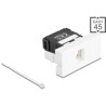 Moduł Easy45 RJ45 gniazdo do LSA Cat.6A 180° bez użycia narzędzi czarne / białe Delock 90879