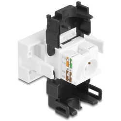Moduł Easy45 RJ45 gniazdo do LSA Cat.6A 180° bez użycia narzędzi czarne / białe Delock 90879