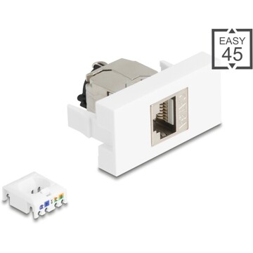 Moduł Easy45 RJ45 gniazdo do LSA Cat.6A STP z zamkiem i bez kabli Delock 90905