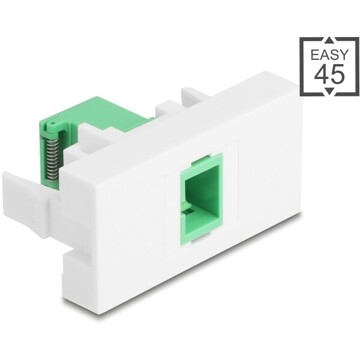Moduł Easy45 SC Simplex gniazdo do SC Simplex gniazdo z osłoną lasera wewnętrzna zielona / biała Delock 90877