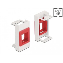 Moduł Easy45 uchwyt Keystone 22,5 x 45 mm biały / czerwony Delock 81355