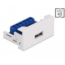 Moduł Easy45 USB 2.0 Typ-A żeński do bloku zacisków 22,5 x 45 mm Delock 81343