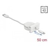 Moduł Easy45 USB 2.0, zwijany kabel USB Typ-A do 8 Pin Lightning żeński, biały Delock 81331