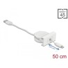 Moduł Easy45 USB 2.0, zwijany kabel USB Typ-A do 8 Pin Lightning żeński, biały Delock 81331