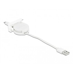 Moduł Easy45 USB 2.0, zwijany kabel USB Typ-A do 8 Pin Lightning żeński, biały Delock 81331