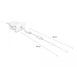 Moduł Easy45 USB 2.0, zwijany kabel USB Typ-A do 8 Pin Lightning żeński, biały Delock 81331