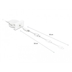 Moduł Easy45 USB 2.0, zwijany kabel USB Typ-A do EASY-USB Type Micro-B, biały Delock 81319