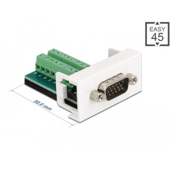 Moduł Easy45 VGA męski do bloku zacisków 22,5 x 45 mm Delock 81347
