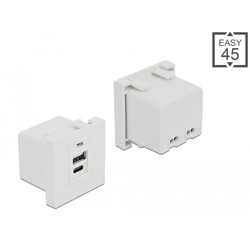 Moduł portu ładowania Easy45 USB 1 x Typ-A + 1 x USB Type-C™ Delock 81313