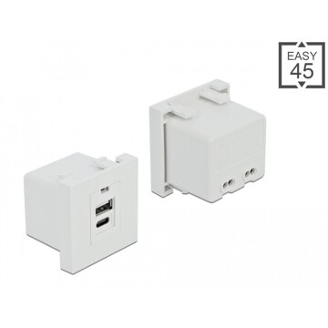 Moduł portu ładowania Easy45 USB 1 x Typ-A + 1 x USB Type-C™ Delock 81313