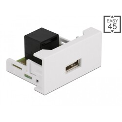 Moduł RCA Easy45 USB 2.0 Typ-A żeński do port żeński RJ45 22,5 x 45 mm Delock 81344