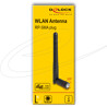 Antena RP-SMA męska WLAN 802.11 ac/ax/a/b/g/n wielokierunkowa 2 dBi ze złączem pochylania czarna Delock 90150