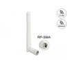 Antena RP-SMA męska WLAN 802.11 b/g/n, wielokierunkowa 2 dBi ze złączem pochylania biały Delock 12006