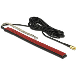 Antena DAB+ SMB męska 23 dBi aktywna, wszechkierunkowa, czarna, z klejem, do montażu zewnętrznego Delock 12411 Antena DAB+ SMB męska 23 dBi aktywna, wszechkierunkowa, czarna, z klejem, do montażu zewnętrznego Delock 12411