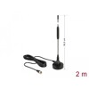 Antena DAB+ F męska 0 dBi wszechkierunkowa z magnetyczną podstawą stałą czarna Delock 12412