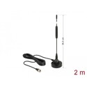 Antena DAB+ F męska 0 dBi wszechkierunkowa z magnetyczną podstawą stałą czarna Delock 12412