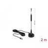 Antena DAB+ F męska 0 dBi wszechkierunkowa z magnetyczną podstawą stałą czarna Delock 12412