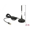 Antena DAB+ F męska 21 dBi aktywna, stała, wszechkierunkowa z magnetyczną podstawą RG-174 2 m czarna Delock 12413