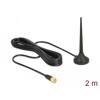 Antena SMA męska LTE / GSM / UMTS 3 dBi nieruchoma dookólna z podstawą magnetyczną i przewodem RG-174 2 m czarna zewnętrzna Delo
