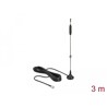 Antena SMA męska LTE / GSM / UMTS 3 - 5 dBi nieruchoma dookólna z podstawą magnetyczną i przewodem RG-174 3 m czarna zewnętrzna 