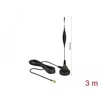 Antena SMA męska GSM 5 dBi nieruchoma dookólna z podstawą magnetyczną i przewodem RG-174 3 m czarna zewnętrzna Delock 12422
