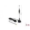 Antena SMA męska GSM 5 dBi nieruchoma dookólna z podstawą magnetyczną i przewodem RG-174 3 m czarna zewnętrzna Delock 12422