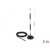 Antena SMA męska LTE 5 dBi 44,9 cm nieruchoma dookólna z podstawą magnetyczną i przewodem RG-58 3 m czarna zewnętrzna Delock 124
