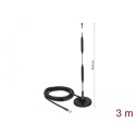 Antena SMA męska LTE 5 dBi 44,9 cm nieruchoma dookólna z podstawą magnetyczną i przewodem RG-58 3 m czarna zewnętrzna Delock 124
