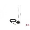 Antena SMA męska LTE 5 dBi 44,9 cm nieruchoma dookólna z podstawą magnetyczną i przewodem RG-58 3 m czarna zewnętrzna Delock 124