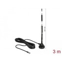 Antena SMA męska LTE 5 dBi 33,7 cm nieruchoma dookólna z podstawą magnetyczną i przewodem RG-58 3 m czarna zewnętrzna Delock 124