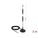 Antena SMA męska LTE 7 dBi nieruchoma dookólna z podstawą magnetyczną i przewodem RG-58 3 m czarna zewnętrzna Delock 12428
