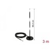 Antena SMA męska GSM 7 dBi nieruchoma dookólna z podstawą magnetyczną i przewodem RG-58 3 m czarna zewnętrzna Delock 12432