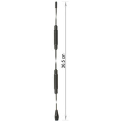 Antena TETRA 450 - 470 MHz gwint M6 5 dBi 36,6 cm wszechkierunkowa stała montaż na śruby zewnętrzna czarna Delock 12445