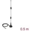 Antena LTE męska TS-9 90° 2 - 3 dBi nieruchoma dookólna z podstawą magnetyczną i przewodem RG-174 50 cm czarna zewnętrzna Delock