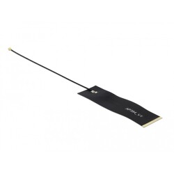 Antena LoRa 863 - 928 MHz 2 x męskie złącze I-PEX MHF I 1,68 dBi płytka drukowana 15 cm 1,13 FPC czarna samoprzylepna Delock 125 Antena LoRa 863 - 928 MHz 2 x męskie złącze I-PEX MHF I 1,68 dBi płytka drukowana 15 cm 1,13 FPC czarna samoprzylepna Delock 125