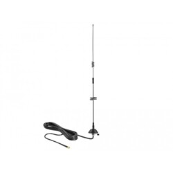 Antena LTE SMA wtyk 5 - 7 dBi 56,3 cm wszechkierunkowa stała z montażem i przewodem RG-58 3 m czarna Delock 12582