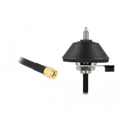 Antena LTE SMA wtyk 5 - 7 dBi 56,3 cm wszechkierunkowa stała z montażem i przewodem RG-58 3 m czarna Delock 12582