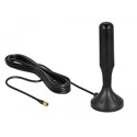 Antena SMA męska LTE 3 - 5 dBi 12,4 cm nieruchoma dookólna z podstawą magnetyczną i przewodem RG-174 A/U 3 m czarna zewnętrzna D