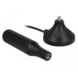 Antena SMA męska LTE 3 - 5 dBi 12,4 cm nieruchoma dookólna z podstawą magnetyczną i przewodem RG-174 A/U 3 m czarna zewnętrzna D