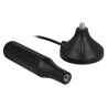Antena SMA męska LTE 3 - 5 dBi 12,4 cm nieruchoma dookólna z podstawą magnetyczną i przewodem RG-174 A/U 3 m czarna zewnętrzna D