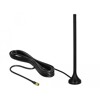 Antena SMA męska LTE 3 - 5 dBi 12,5 cm nieruchoma dookólna z podstawą magnetyczną i przewodem RG-174 A/U 3 m czarna zewnętrzna D