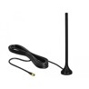 Antena SMA męska LTE 3 - 5 dBi 12,5 cm nieruchoma dookólna z podstawą magnetyczną i przewodem RG-174 A/U 3 m czarna zewnętrzna D