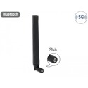 Antena SMA męska 5G LTE -0,5 - 2,3 dBi wielokierunkowa na przegubie czarna Delock 12633