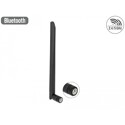 Antena WLAN 802.11 a/ax/a/b/g/n RP-SMA męska 5 dBi 20 cm dowolny kierunek uchylne złącze gumowana powierzchnia czarna Delock 126