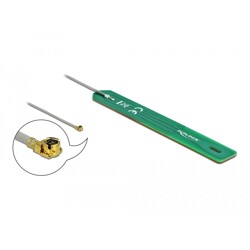 Antena LPWAN 880 - 960 MHz I-PEX MHF I męska 2 dBi 1,13 7,5 cm PCB wewnętrzna samoprzylepna Delock 12692