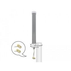 Antena wielopasmowa LTE WLAN 2,4 GHz 1 x SMA męski 1 x RP-SMA męski 2 - 3 dBi 2 x 20 cm RG-178 wielokierunkowa polowa szara Delo